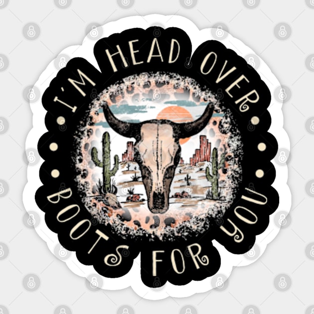 I'm Head Over Boots For You Cactus Leopard Bull-Skull Deserts Sticker by Chocolate Candies